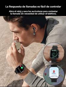 1 pieza Nuevo smartwatch con auriculares inalámbricos integrados, diseño de doble función, pantalla táctil de 2.01", compatible con llamadas inalámbricas, reproducción de música, NFC, monitoreo de sueño, podómetro, pronóstico del tiempo, visualización de mensajes, múltiples modos deportivos, compatible con varios teléfonos inteligentes. - Multicolor - Ver 4
