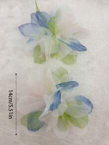 1 Cặp kẹp giày cao gót ren hoa 3D ombre bằng vải organza mới, thời trang và thanh lịch, phụ kiện trang trí giày có thể tháo rời dành cho nữ. - hồng, xanh lá cây và xanh dương - Xem 9