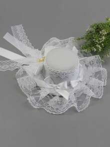 topshiny 1 chiếc mũ nhỏ kiểu dáng ngọt ngào và gothic, băng đô cài tóc nơ ren, phụ kiện tóc chụp ảnh cưới. - Nhiều màu - Xem 13