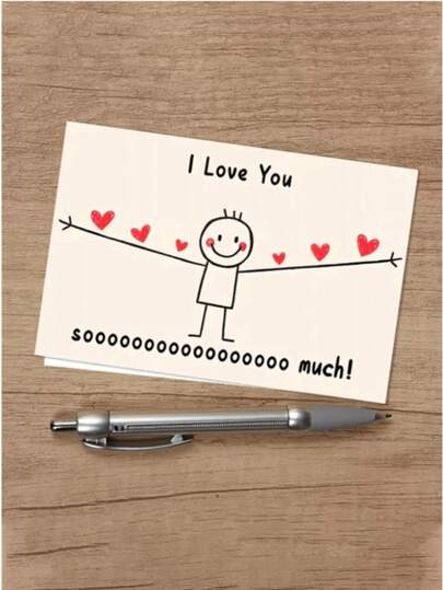 1pc Romantic Love Greeting Card, "I Love You" Creative Expression Card, High-Quality Paper Greeting Card Suitable For Valentine's Day, Anniversary, Birthday, Mother's Day, Father's Day, Easter, April Fool's Day And Other Occasions, Also A Perfect Small Gift And Thank You Card To Express Love For Lover, Partner, Husband, Boyfriend, Wife, Girlfriend, Family, Parents, Siblings, Friends, Colleagues