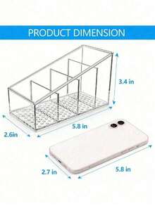 1pc Remote Control Holder Transparent Desktop TV Remote Control Storage Rack Plastic Remote Control Storage Box Organizer - View 7