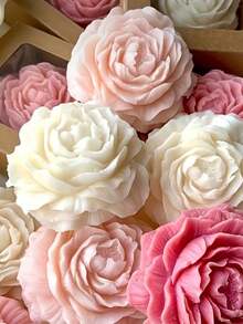 Khuôn silicon hình hoa mẫu đơn và hoa hồng 3D - Khuôn hình hoa sống động như thật, thích hợp để làm nến thơm thủ công, xà phòng thủ công và các sản phẩm thủ công bằng thạch cao dùng trong liệu pháp hương thơm. - khuôn silicone trắng - Xem 5