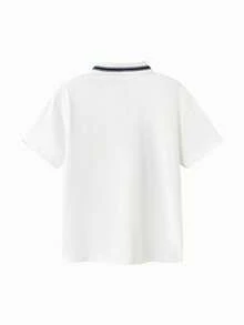 Balabala Áo Polo mùa hè cho bé trai 2026, chất liệu thoáng mát, cotton mềm mại, nhẹ nhàng, thoải mái, thích hợp mặc thường ngày. - Tông màu trắng - Xem 5