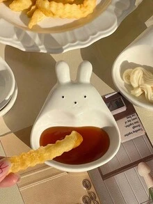 Rabbit Shaped Dipping Sauce Dish, Creative Cute Tableware Small Plate For Soy Sauce, Ketchup, Salad Dressing - Multicolor - View 5