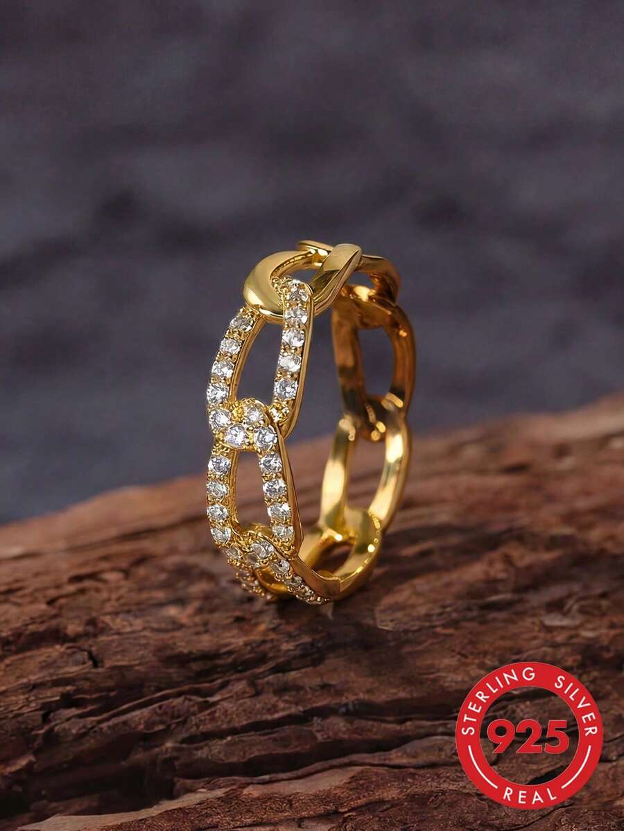1 chiếc nhẫn bạc 925 cổ điển, thanh lịch, khảm đá Zirconia siêu nhỏ, tinh tế và độc đáo, hoàn hảo cho phụ nữ đeo đi dự tiệc và dạ hội, được chế tác tỉ mỉ, là món quà kỷ niệm lý tưởng dành cho bạn gái.