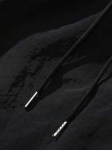 Pantalones de chándal rectos y holgados de estilo retro casual para hombres, diseño de bloques de color, primavera y otoño - Negro - Ver 7