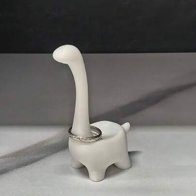 1pc Creative Cartoon Animal Jewelry Box With Dinosaur Stand, Suitable For Rings, Earrings, Necklaces And Other Jewelry, Can Be Used As Desktop Decor, Wedding Engagement Ring Holder, Cute College Style Room Decor, Great Gift For Women, Ideal For Valentine's Day, Romantic Night, Birthday, Anniversary, Jewelry Storage