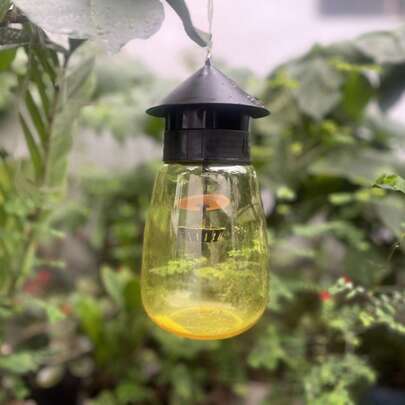 1pc Reusable Hanging Fly Trap, Suitable For Garden, Orchard, Kitchen Pest Control, No Power Needed, Plastic Material, For Outdoor And Indoor Use, 15cm Large Yellow Fly Paper Trap, Fly Trap, Insect Catcher, Fruit Fly Trap (Bait Not Included), Home Decor, Household Item, Mother's Day Gift