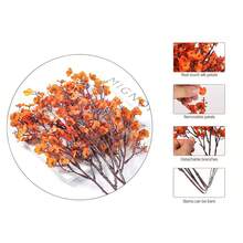 Artificial Baby's Breath Single Stem Flower Bouquet, Plastic Fake Flowers Decor For Wedding, Home, Vase Arrangement, Dried Flowers - Burnt Orange - View 4