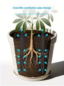 Tubes d'aération pour plantes en plastique, légers et tubes de ventilation des racines des plantes, tubes de ventilation des racines en plastique robuste pour le jardinage intérieur et extérieur - les tubes de drainage des plantes préviennent la pourriture des racines, favorisent la croissance saine des plantes, systèmes de lits surélevés - Multicolore - Voir 2