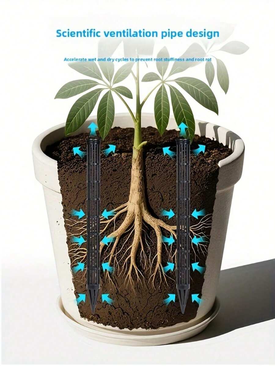Tubes d'aération pour plantes en plastique, légers et tubes de ventilation des racines des plantes, tubes de ventilation des racines en plastique robuste pour le jardinage intérieur et extérieur - les tubes de drainage des plantes préviennent la pourriture des racines, favorisent la croissance saine des plantes, systèmes de lits surélevés