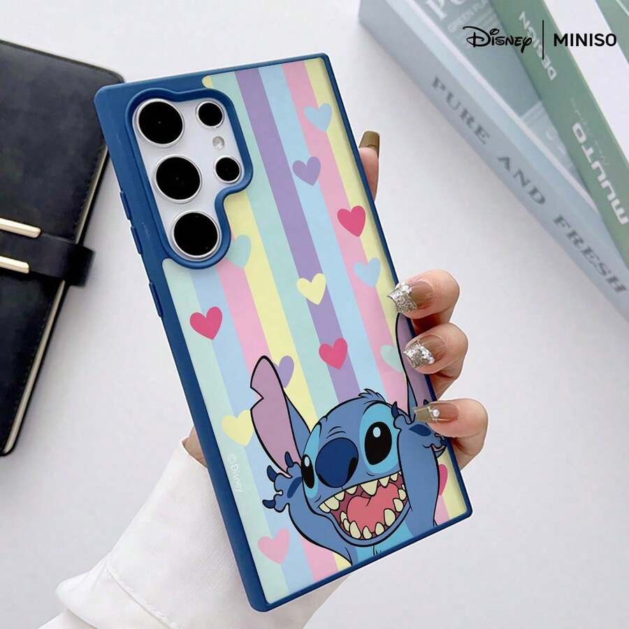Ốp lưng điện thoại MINISO Disney Stitch hình trái tim sọc pastel trong suốt, có nam châm, họa tiết hoạt hình dễ thương dành cho Samsung S26 Ultra/S26 Edge/S26 Plus/S26/S25 Ultra/S25 Plus/S25/S25FE/S25Edge/S24Ultra/S24Plus/S24/S24FE/S23FE/S23Ultra/S23Plus/S23/S22Ultra/S22Plus/S22/A15/A16/A17/A35/A36//A54/A55/A56/ Quà tặng Giáng sinh cho bạn gái - Màu xanh lam - Xem 1