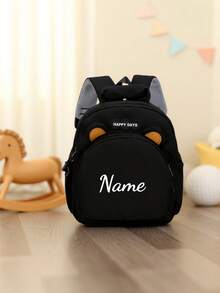 Customizable Name Message Backpack Featuring Mini Cartoon Bear, Back-To-School Season, Ideal For Daily School Dance Travel, Birthday Christmas New Year Gift For Girls Daughters, Personalized Gift, For Kids - Backpack - View 9