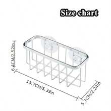 Keranjang Penyimpanan Kreatif Stainless Steel dengan Dua Perekat Hisap, Rak Organizer Dapur dan Kamar Mandi, Tempat Spons Wastafel, Rak Penyimpanan Toilet, Keranjang Penyimpanan Multifungsi - 1 buah - View 3