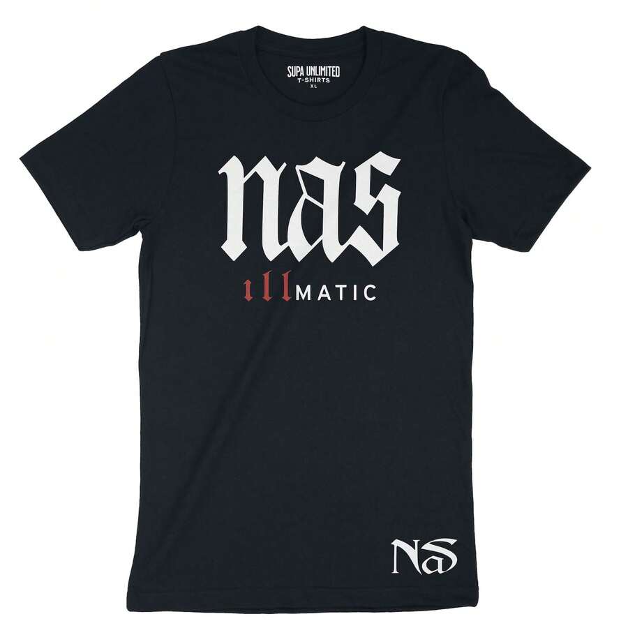 Nas 90s Hip Hop T-Shirt Graphic Design Tribute Tee - màu đen - Xem 1