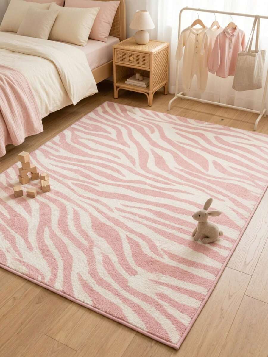 1 Stück rosa gewellter Teppich, Muttertagsgeschenk, süße dekorative Bodenmatte, dekorativer Teppich, süße Gaming-Matte, dekorativer Teppich, Schlafzimmerdekoration, kleiner Teppich, Teppich, Heimdekoration, Outdoor-Teppich, waschbarer Teppich, Abschlussgeschenk - Verschiedenfarbig - Übersicht 1