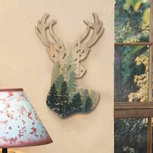 Wooden Wall Decor Hanger, Pine Tree Shaped Yard Hanging, Outdoor Forest Style Sign - A - View 6