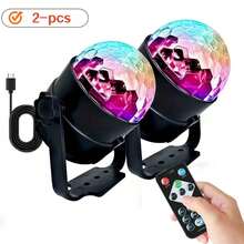 Mini Magic Ball Projector Light, 7-Color Changing Remote Control Atmosphere Lamp, Bedroom Decor Party Light, Holiday Gift - Black - View 15