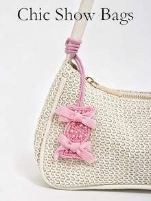 2025 Nuevo accesorio colgante de taza con flores, tejido a mano, bloque de color colorido, bolso versátil y de moda, patrón de ramo de flores en forma de taza, accesorio colgante decorativo caliente, accesorio colgante, encanto para bolso, regalos para maestros - Multicolor - Ver 2