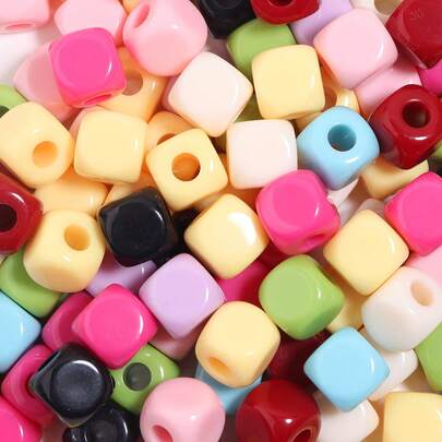 30 hạt vuông acrylic màu kem, 12mm, hình dáng dễ thương, thích hợp để làm dây buộc tóc, vòng tay, dây đeo điện thoại, đồ thủ công DIY.