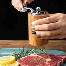 1pc/2pcs/3pcs Manual Wooden Pepper Mill, Creative Mini Kitchen Grinder, Hand-Operated Pepper Grinder - Multicolor - View 1