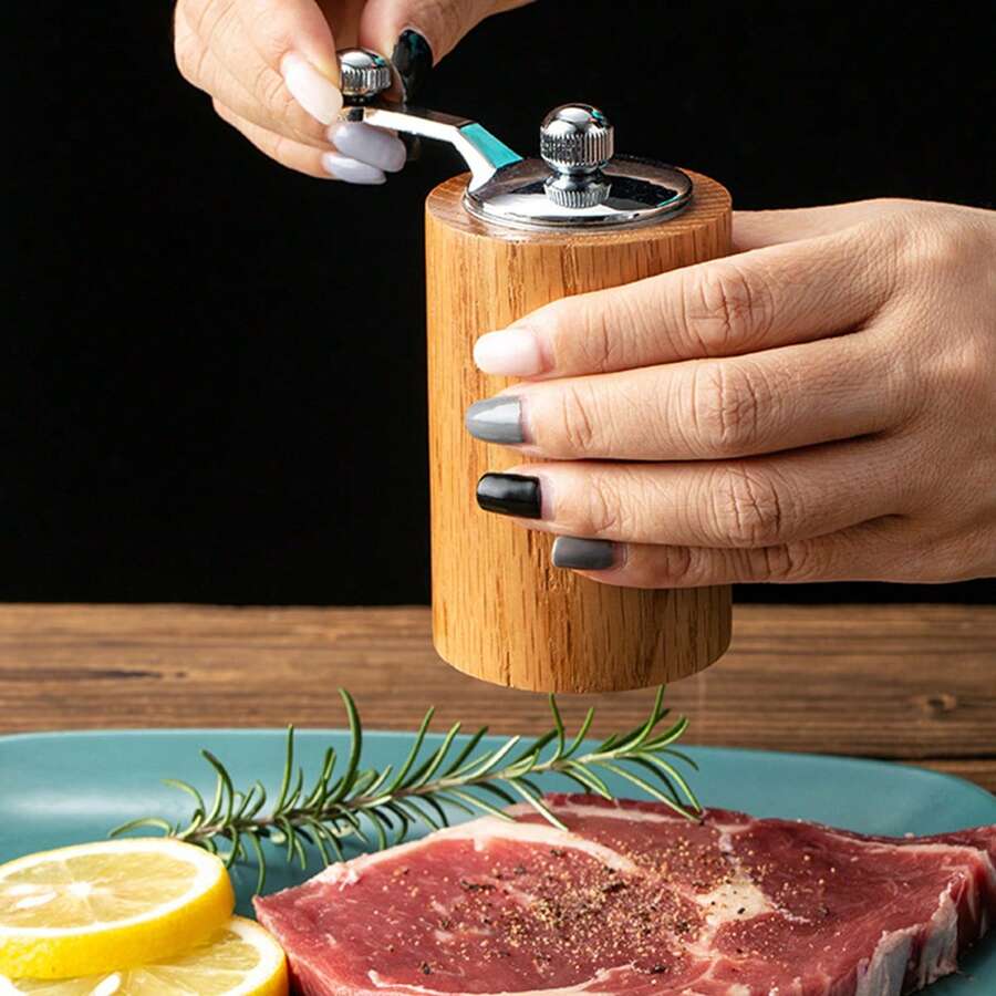 1pc/2pcs/3pcs Manual Wooden Pepper Mill, Creative Mini Kitchen Grinder, Hand-Operated Pepper Grinder - Multicolor - View 1