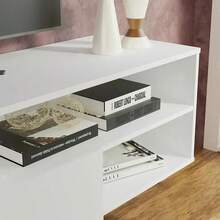 55-Inch TV Stand, Living Room Furniture, Modern Minimalist Retro Style TV Stand, Multimedia Unit With Storage Space, Ideal For The Living Room And Bedroom - 白色 - 查看 5