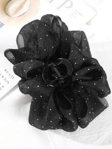 1 pieza Clip de pelo con cielo estrellado esponjoso y brillante, adecuado para uso diario de mujeres, playa, boda, Día de la Madre, fiesta, salida, clip de pelo de tul de princesa, combinado con accesorios de fotografía para el cabello, clip de pelo con lazo de varias capas, clip de pelo elegante, accesorio de invierno para el cabello, clip de pelo de moda, clip de pelo con flores, festival, cumpleaños - Multicolor - Ver 7