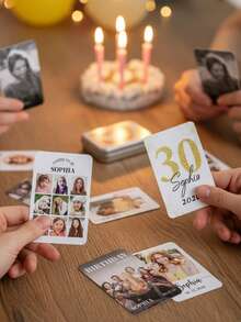 Luxury Personalised Playing Cards,Custom Playing Cards With Box,Create Your Own Deck Deck,Custom Photo Playing Cards,Gold Glitter Style,Compact Size,Durable, - Multicolor - View 6
