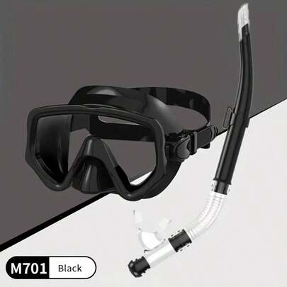 Kit de snorkel de cara completa profesional - Con lentes de vidrio templado antivaho, escudo de silicona suave y sello a prueba de fugas del snorkel seco, diseñado para adultos apto para buceo, natación y vacaciones en la playa - Disponible en 4 colores elegantes