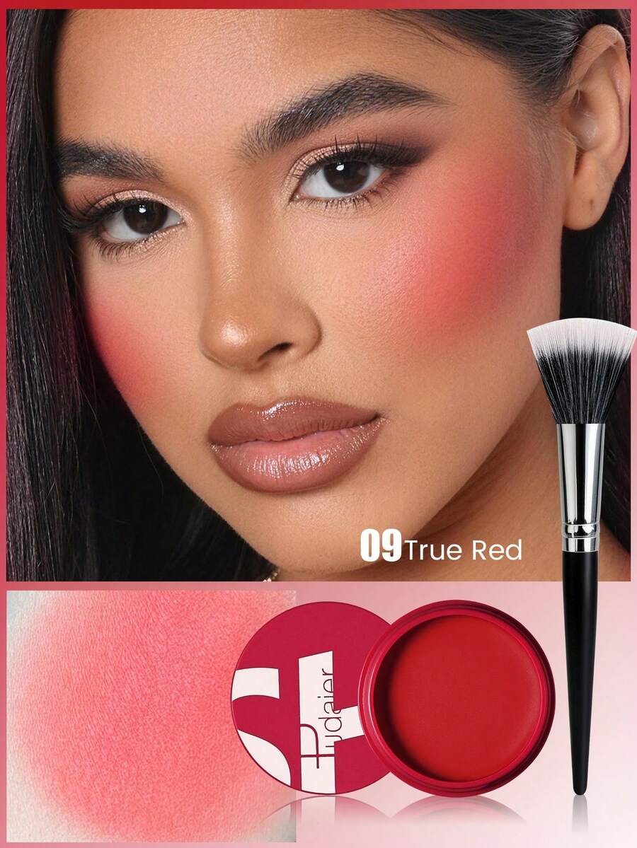 Pudaier Highly Pigmented Fine Texture Blush With Brush, Long-Lasting Waterproof Blush, Suitable For Commuting, Party And Photography 3D Contouring Makeup - 09 - View 1