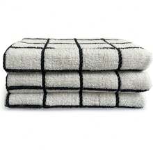 100% Cotton Terry Towelling Tea Towel - Prestige - Black Check - View 2