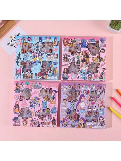 新品 100個 Kポップ漫画ステッカー アニメキャラクター イメージ デーモンハンター DIY グラフィティ オリジナリティ装飾ステッカー ギフトボックス キャンパス報酬 コレクション玩具 フェスティバルギフト(ランダムスタイル)