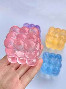 1个 - 超薄麦芽挤压减压魔方玩具，柔软慢回弹水玩具，葡萄纹理，适合学生、青少年和成人，是节日、生日、万圣节和圣诞节的理想礼物 - 彩色 - 查看 4