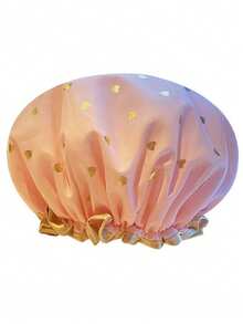 Set de 4 gorros de ducha con impresión de doble capa gruesa de lámina, suaves y elásticos, duraderos y fáciles de limpiar, reutilizables, con bandas para el cabello a juego, adecuados para el baño, la cocina, artículo esencial para el hogar de adultos - Multicolor - Ver 5