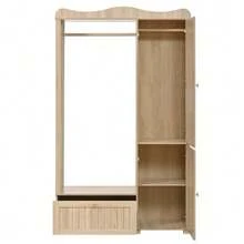 Wardrobe With Mirror And Open Clothes Rack – Compact Wardrobe, Practical Storage Space With Drawer And 2 Doors, Ideal For Bedroom And Hallway. - 駝色 - 查看 6