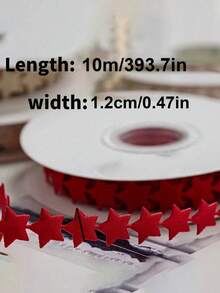 1/2卷优雅丝带，情人节礼物装饰，星形丝带 - 10米 DIY礼品包装配件，DIY礼品鲜花包装和装饰，发饰礼品包装，适合手工制作、礼品包装和情人节装饰，时尚丝带珠宝礼盒包装丝带，日常装饰 - 星星 - 查看 11