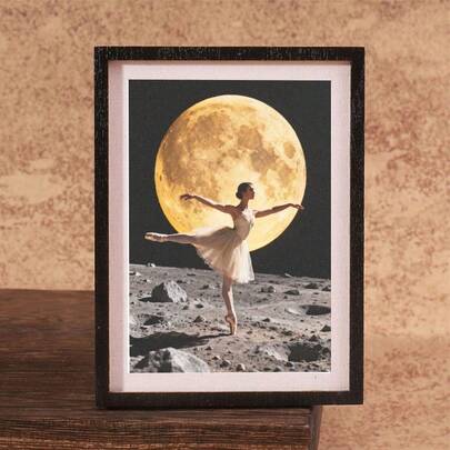 1pc Elegant Dancing Woman Pattern Wooden Magnetic Fridge Sticker, Suitable For Home, Office, Study Room Fridge Decoration