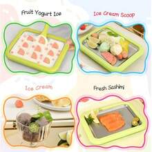 1/3pcs Ice Cream Maker Set, Home Ice Cream Roller Machine With Freezing Tray And 2 Scrapers,DIY Ice Cream Tray, Steel Frozen Dessert Maker, Suitable For Beverage Making,Milk Tea Shops,Home Cocktails, Summer Drinks,Coffee Machines,Beverage Enthusiasts - Multicolor - View 3