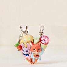 Miniso 迪士尼米奇米妮/尼克朱迪/史迪奇安琪儿情侣磁性吊坠，可爱卡通情侣设计，方便携带，适合日常通勤和周末旅行，精美礼物（1个） - 彩色 - 查看 3