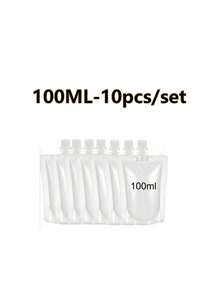 1-50入/組 50-150ml 咖啡液體包裝袋，便攜式飲料袋，果汁袋，冷熱飲直立容器，透明出水口袋，防漏，塑膠飲料袋，透明便攜戶外水袋，旅行防漏擠壓袋 - 彩色 - 查看 12