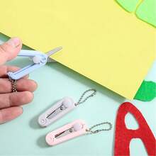 1-10pcs Morlandi Mini Foldable Scissors With Keychain, Retractable, Round Edge, Stainless Steel, Soft Color Tone, Dual-Hand Use, Suitable For DIY, Crafting, Travel - Folding Scissors - View 3
