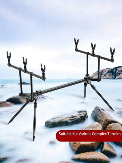 Portable Folding Fishing Rod Bracket, Detachable And Adjustable, Multi-Rod Holder Design, Stable And Anti-Slip, Easy Rod Placement For Outdoor Fishing, Storage Length Only 78.5cm.