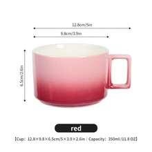 Colorful Gradient Stacked Ceramic Mug, Cute Tea, Coffee, Milk Cup - Multicolor - View 14
