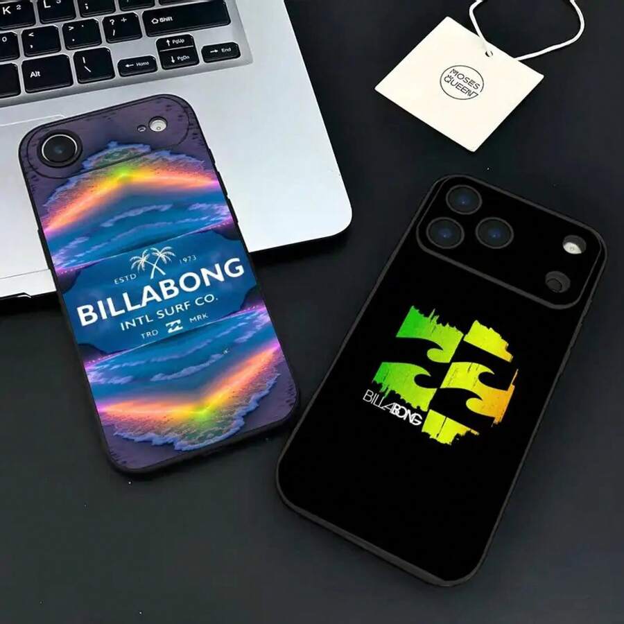 Funda para teléfono B-Bllabong con logotipo para iPhone 17 Air, 16, 15, 14, 13, 12, 11 - Negro2 - Ver 1