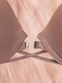 Áo ngực nữ EMUPER 1 chiếc, cài trước, dây chéo, dây mảnh, cúp mềm mại. - Cà phê nâu - Xem 11