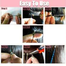 1个发夹，2000个硅胶内衬微环，2个钩针，1把梳子美发造型工具套装 - 查看 8