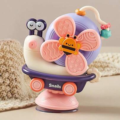 Snail Crawling Car, Snail-Themed Spinning Water Toy, Suction Cup Vibrating Interesting Snail Rotating Toy With Detachable Parts, Baby Soothing Toy