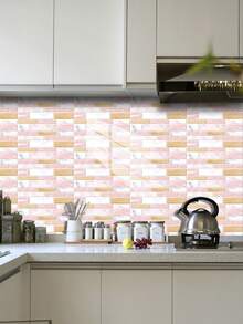 10Pcs Marble Pattern Self-Adhesive Removable Wallpaper, 3.97.8in/5.911.8in Rectangle Oil-Proof Easy To Clean Thickened Renter Friendly Wall Tile Sticker, For Kitchen Backsplash Bathroom Living Room Bedroom Dorm Rental Apartment Home Decor - Marble Tile Sticker - View 5