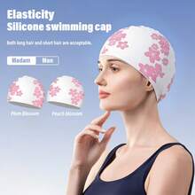 Outdoor Swimming Diving Soft Comfortable Non-Slip Waterproof Professional Silicone Swim Cap With Fashionable Print - Multicolor - View 2